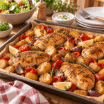 Hähnchen mit Kartoffeln vom Blech
