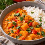 Cremiges Kürbis-Curry mit Kokosmilch Cremiges Kürbiscurry mit Basmatireis(1)