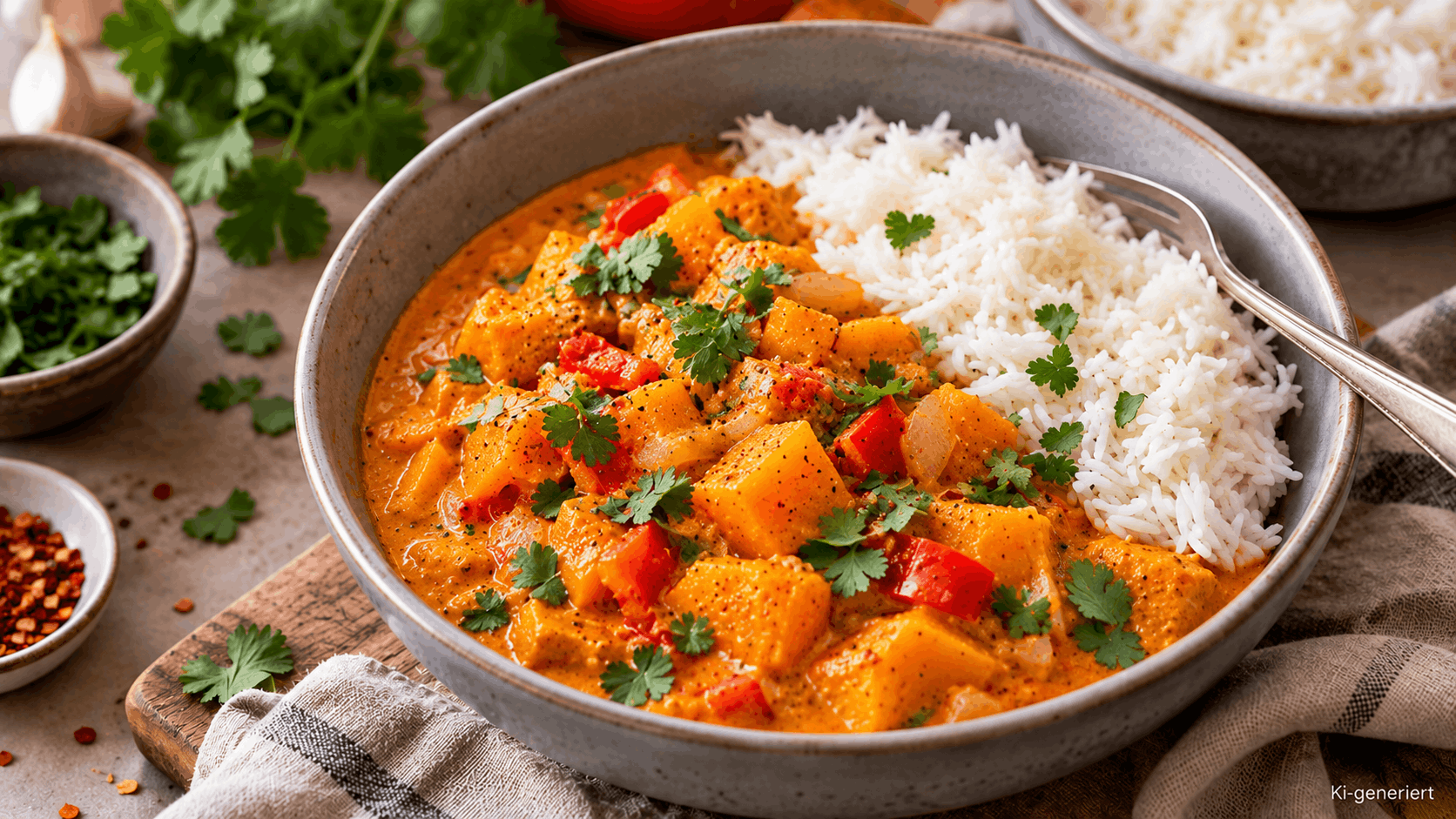 Cremiges Kürbis-Curry mit Kokosmilch