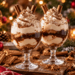 Weihnachtliches Spekulatius-Tiramisu aus dem Glas Festliche Tiramisu-Desserts im Kerzenschein(1)